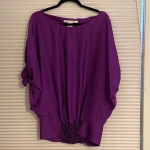 Diane Von Furstenberg Purple Dolman Sleeve Top 6